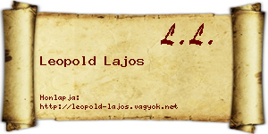 Leopold Lajos névjegykártya